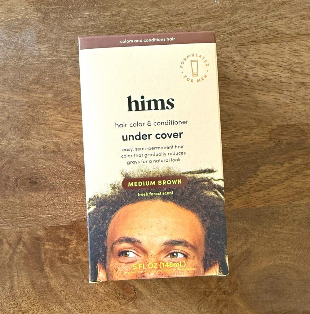 2 Pack HIMS Under Cover Hair Color & Conditioner Medium Brown 5 oz NEW SEALED